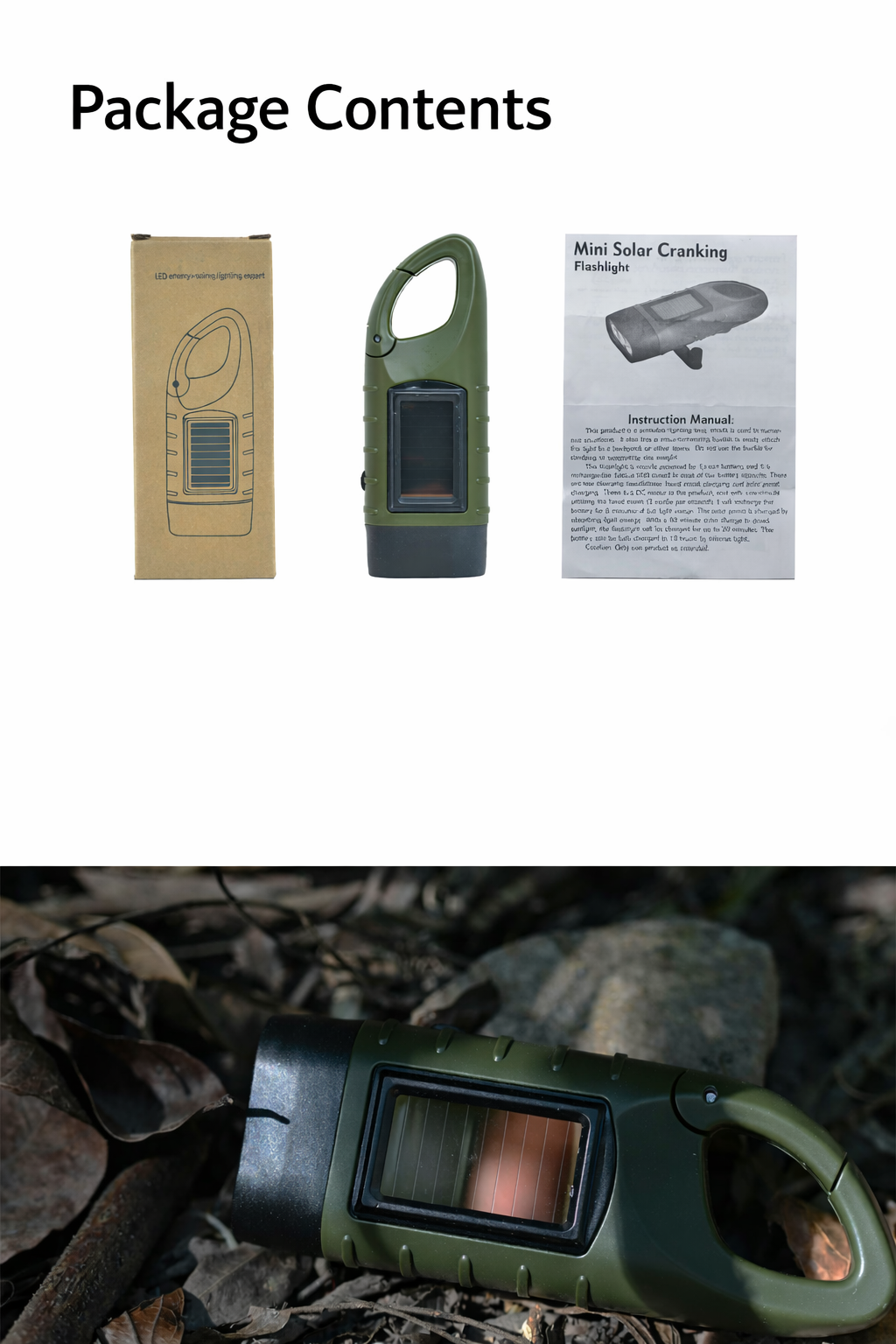 Solar Hand Crank Flashlight
