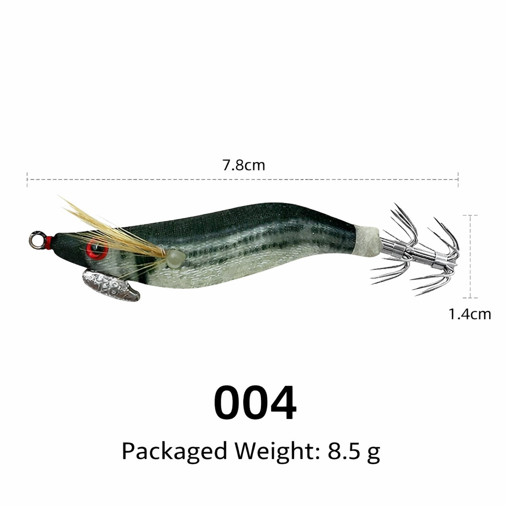 8PCS Luminous Squid Jig