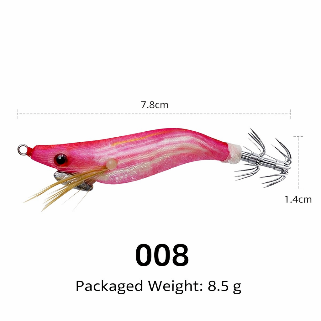 8PCS Luminous Squid Jig