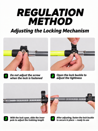 1 Pair Lightweight Collapsible Aluminium Trekking Poles for Hiking