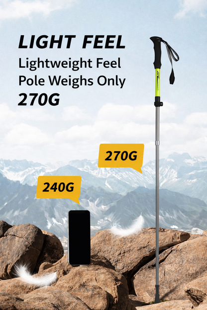 1 Pair Lightweight Collapsible Aluminium Trekking Poles for Hiking