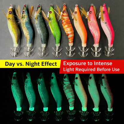 8PCS Luminous Squid Jig