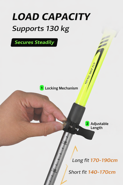 1 Pair Lightweight Collapsible Aluminium Trekking Poles for Hiking