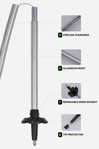 1 Pair Lightweight Collapsible Aluminium Trekking Poles for Hiking
