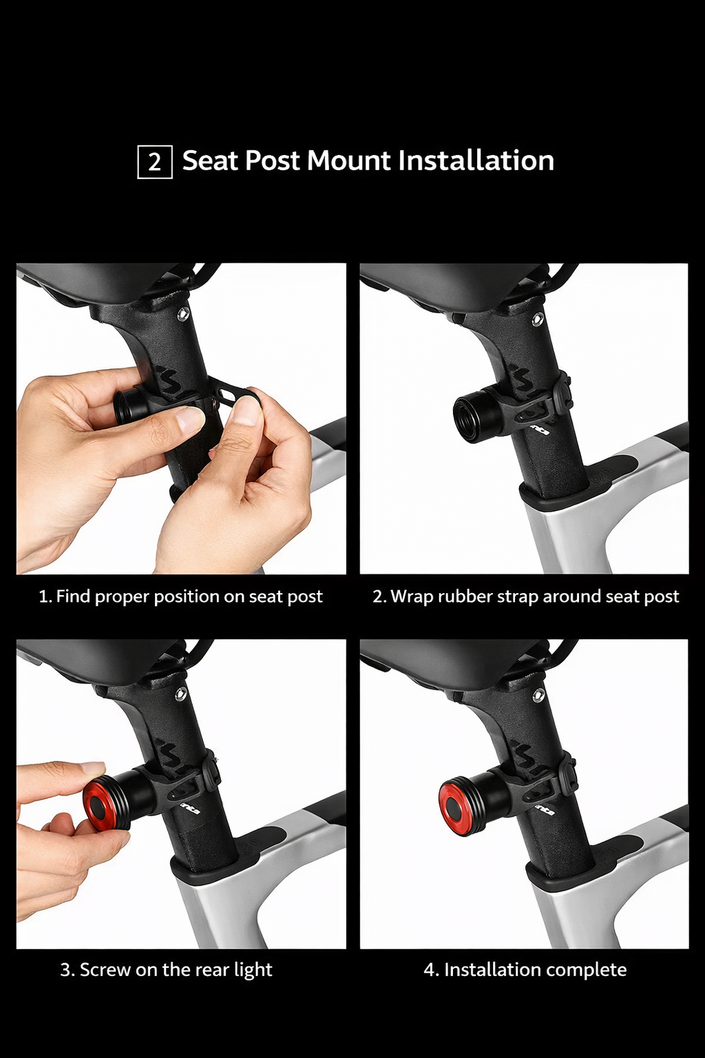 Brake Sensing Rechargeable Bike Tail Light