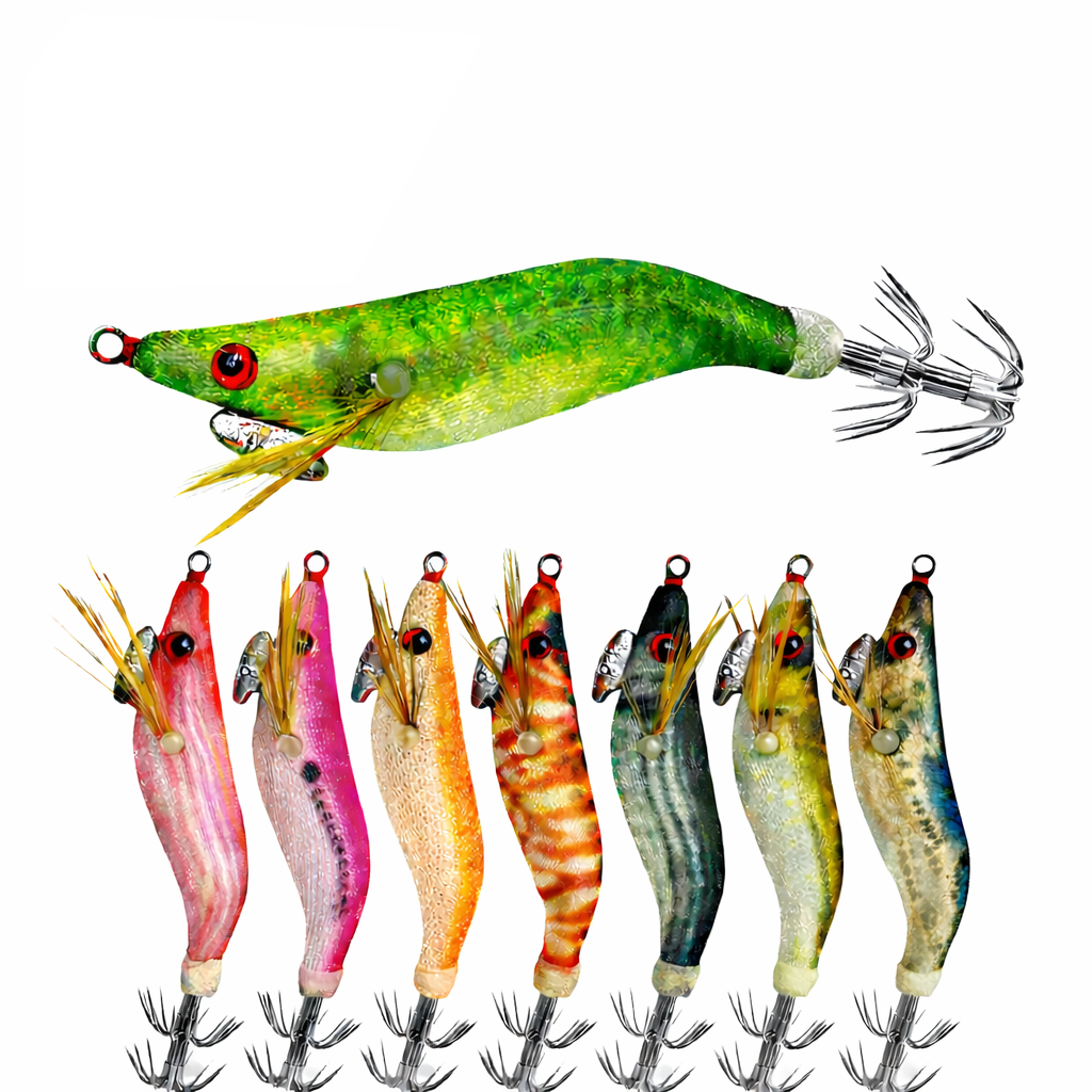 8PCS Luminous Squid Jig