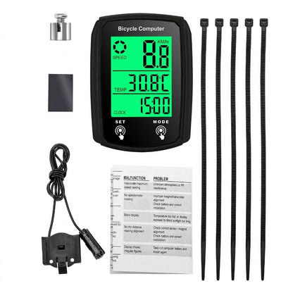 Bicycle Computer Speedometer with LCD Backlight