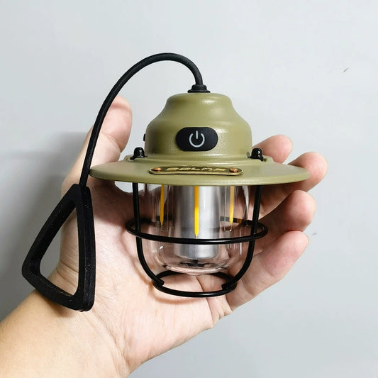 Vintage Rechargeable Camping Lantern USB Portable LED Light