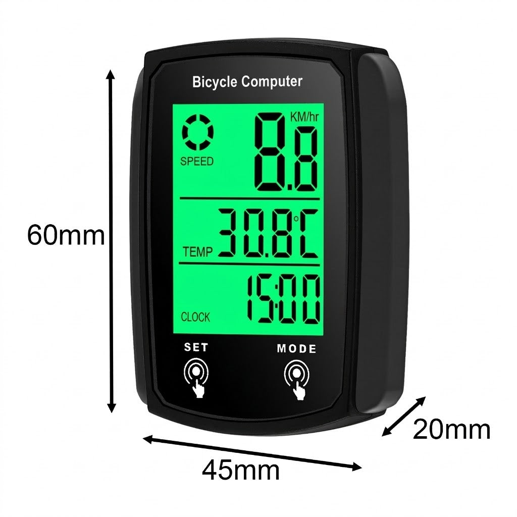 Bicycle Computer Speedometer with LCD Backlight