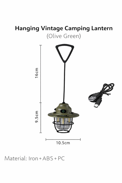 Vintage Rechargeable Camping Lantern USB Portable LED Light