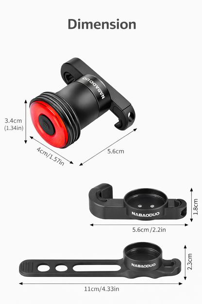 Brake Sensing Rechargeable Bike Tail Light